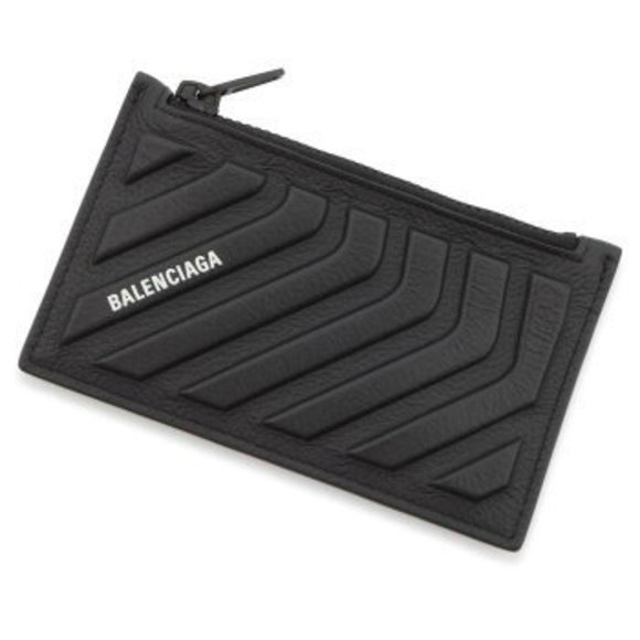 Balenciaga Case CAR LONG COIN HOLDER Leather Black Wallet - Picture 1 of 8